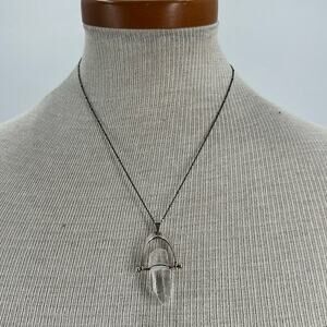 Whimsygoth Handmade Sterling silver quartz crystal necklace